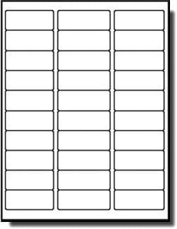30 UP Shipping Address Labels for Inkjet Printers 1" x 2-5/8", Pack of 7500 Labels