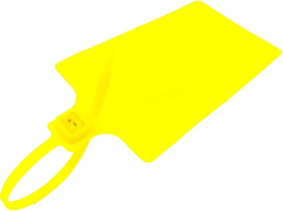 Plastic Seals Shipping Tags Logistics Use Big Sign Tie Large Label Tie, 255 mm Total Length, Package of 100 pcs (Yellow)