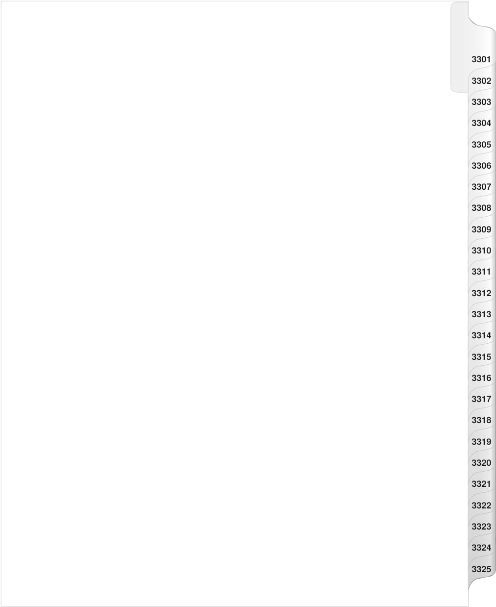Exhibitindexes® Side Collated Exhibit Tabs AVE Style Bold Tabs Set of 3301-3325 | Made in The USA