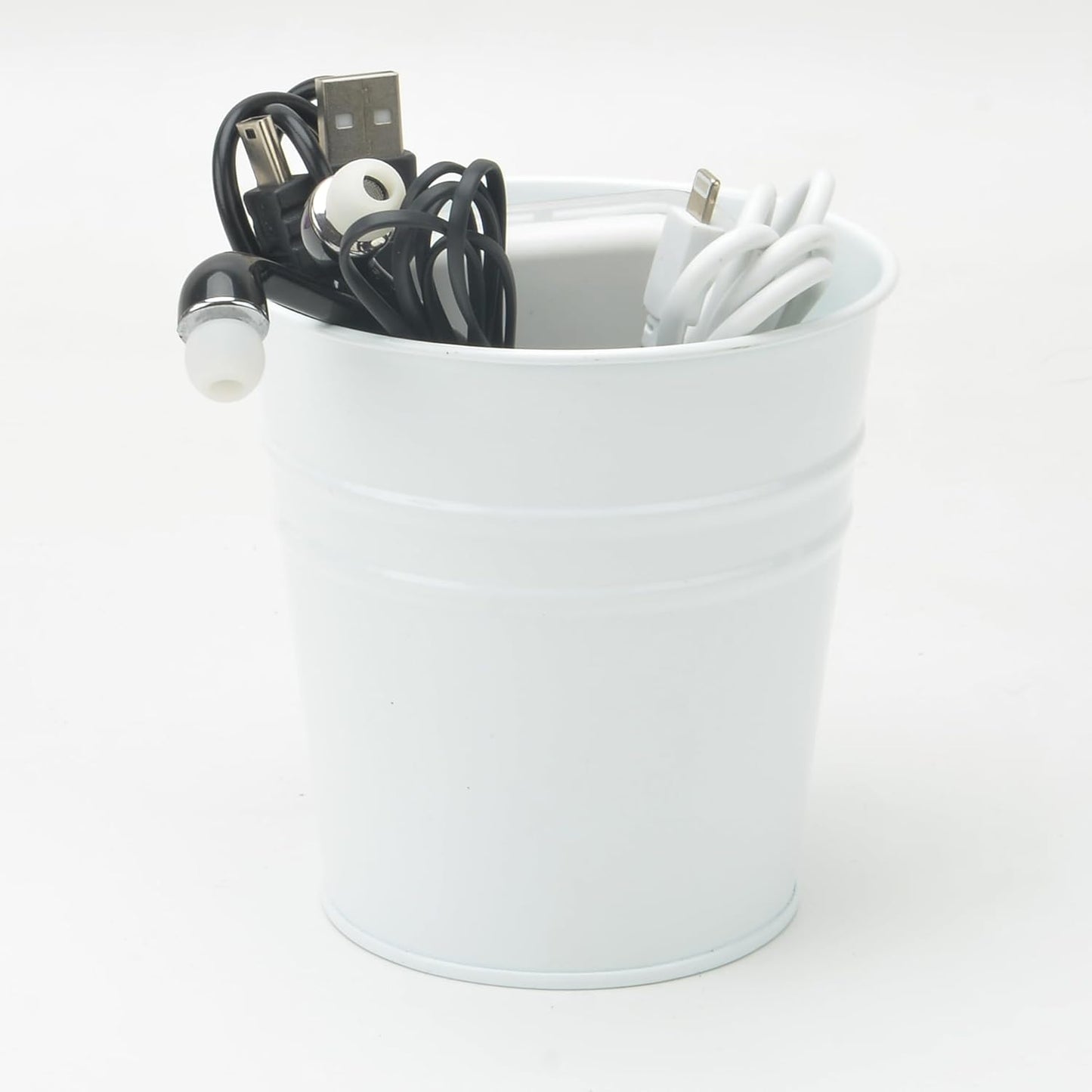 Pen Holder Cup For Desk Pencil Holder Metal Marker Pen Organizer Storage Small Tinplate Flower Pot Succulent Bucket Planters for Office Home - 2 Pack (Black)