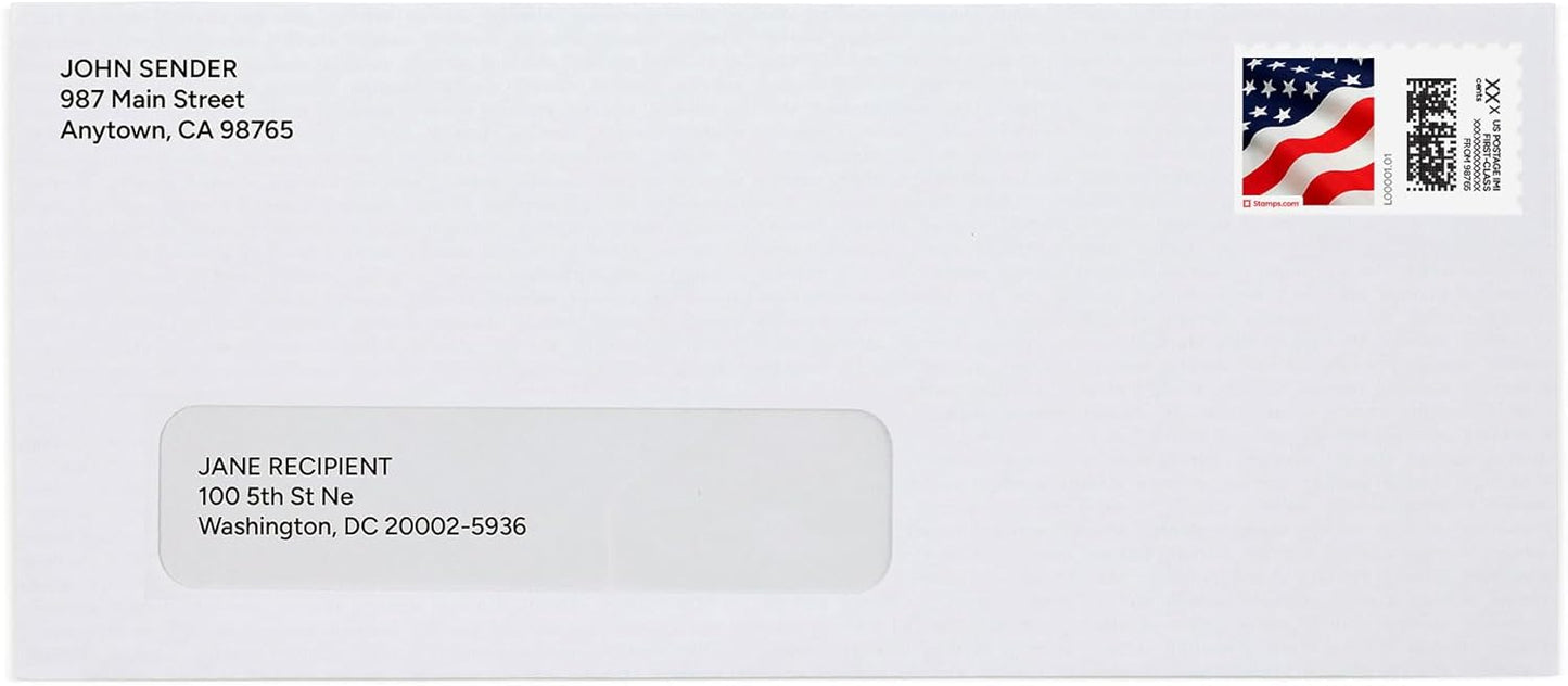 Stars & Stripes NetStamps 1200-Pack (50 Sheets) Printable Postage Labels (Stamps.com Subscription Required) - Print Approved Postage - Inkjet & Laser Printers - Business, Personal, Home