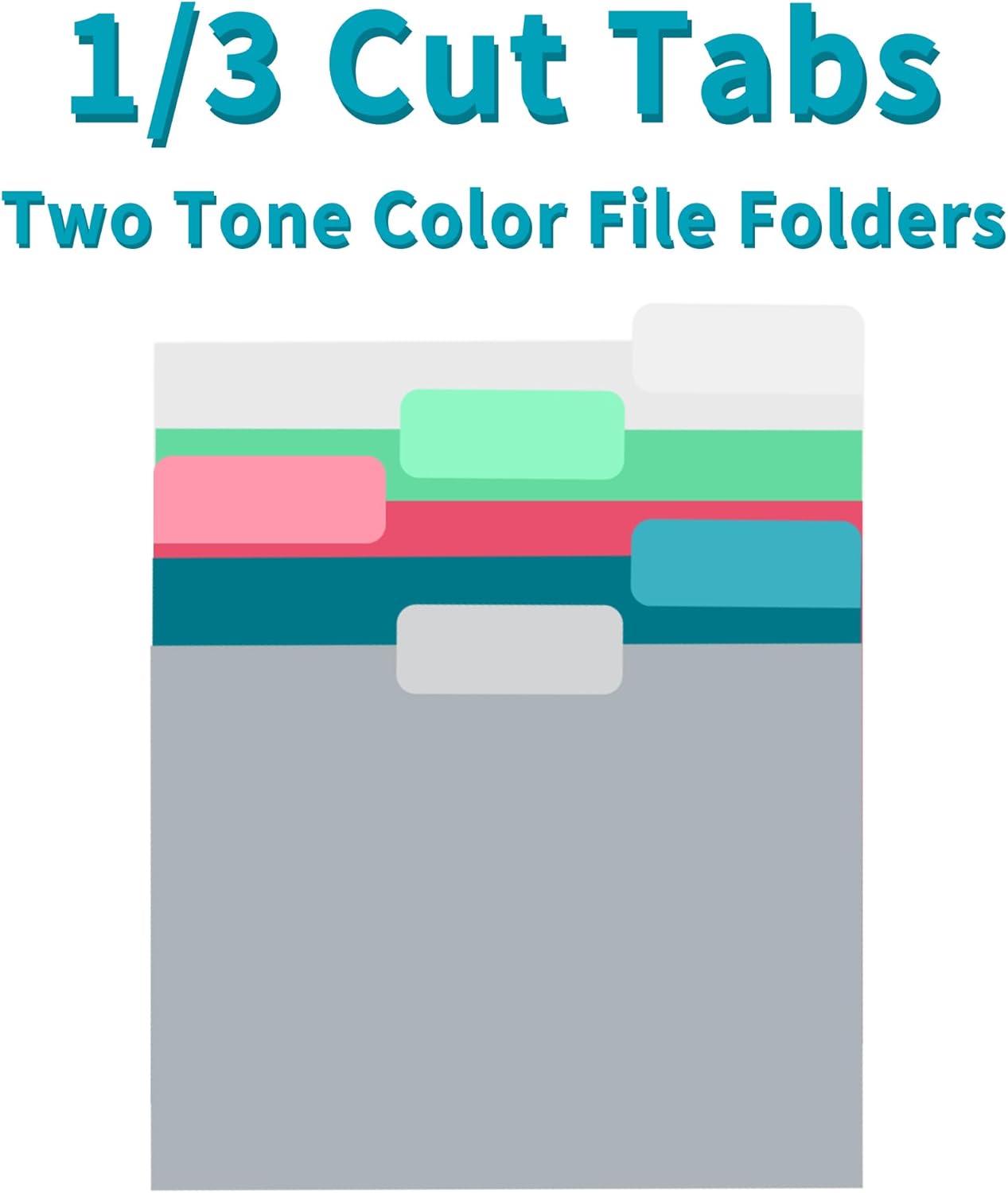 36 Packs Colored File Folders,Rose Red File Folders,Two Tone Color File Folder 8.5 x 11 Inch,1/3 Cut Tabs Letter Size,Manila File Folders for Office,School and Home,Organization