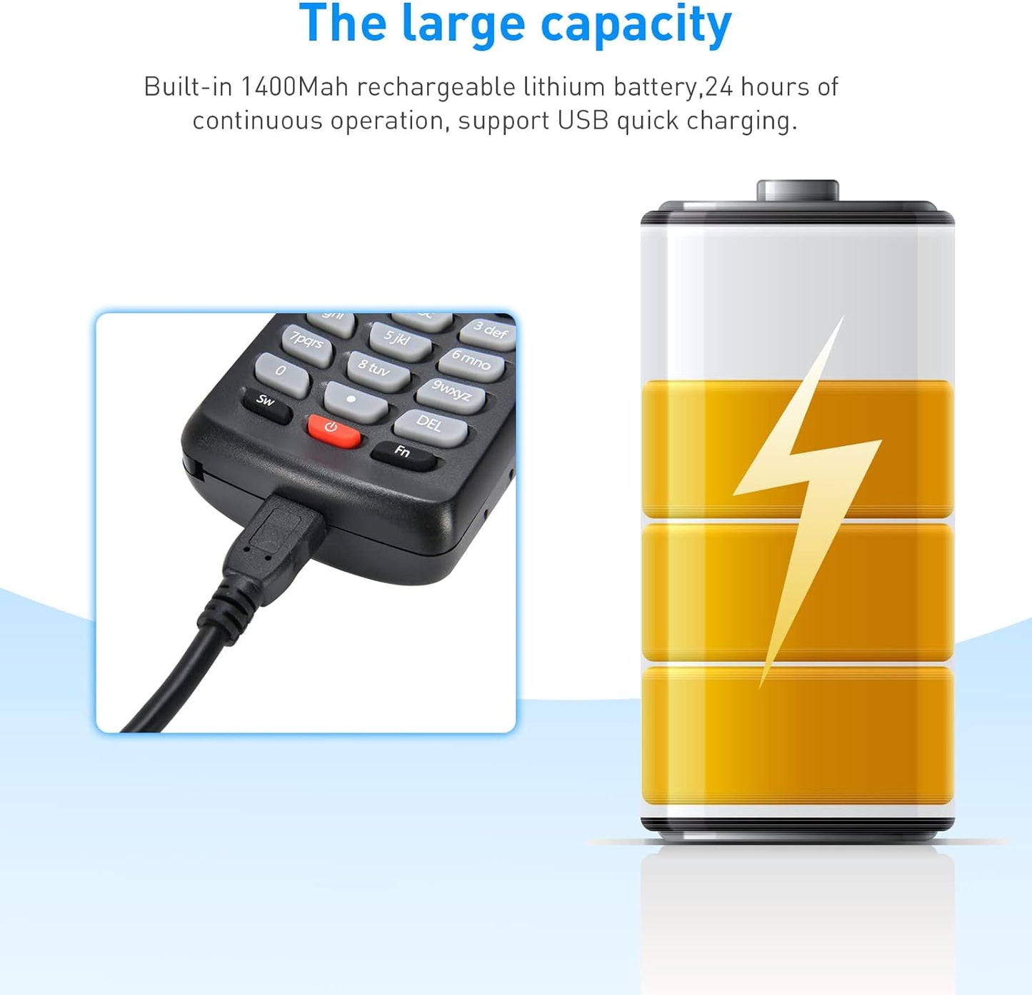 Inventory Barcode Scanner, Wireless Barcode Scanner 1D 2D & PDF417 Data Collector Portable Data Terminal Inventory Device with 2.4G Wireless & USB Wired Connection Bar Code Scanners