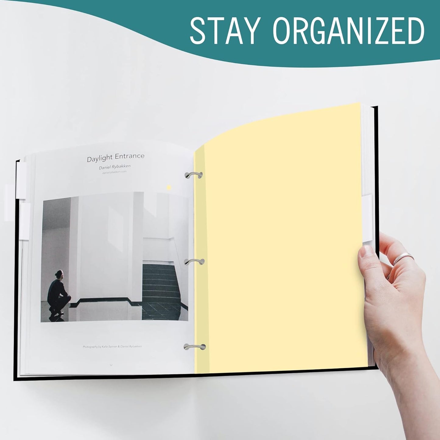 8-Tab Binder Dividers for 3 Ring Binder, Insertable Clear Big Tabs, Letter Size Paper Divider, 8.5 x 11 inch, 6 Sets (48 Dividers Total)
