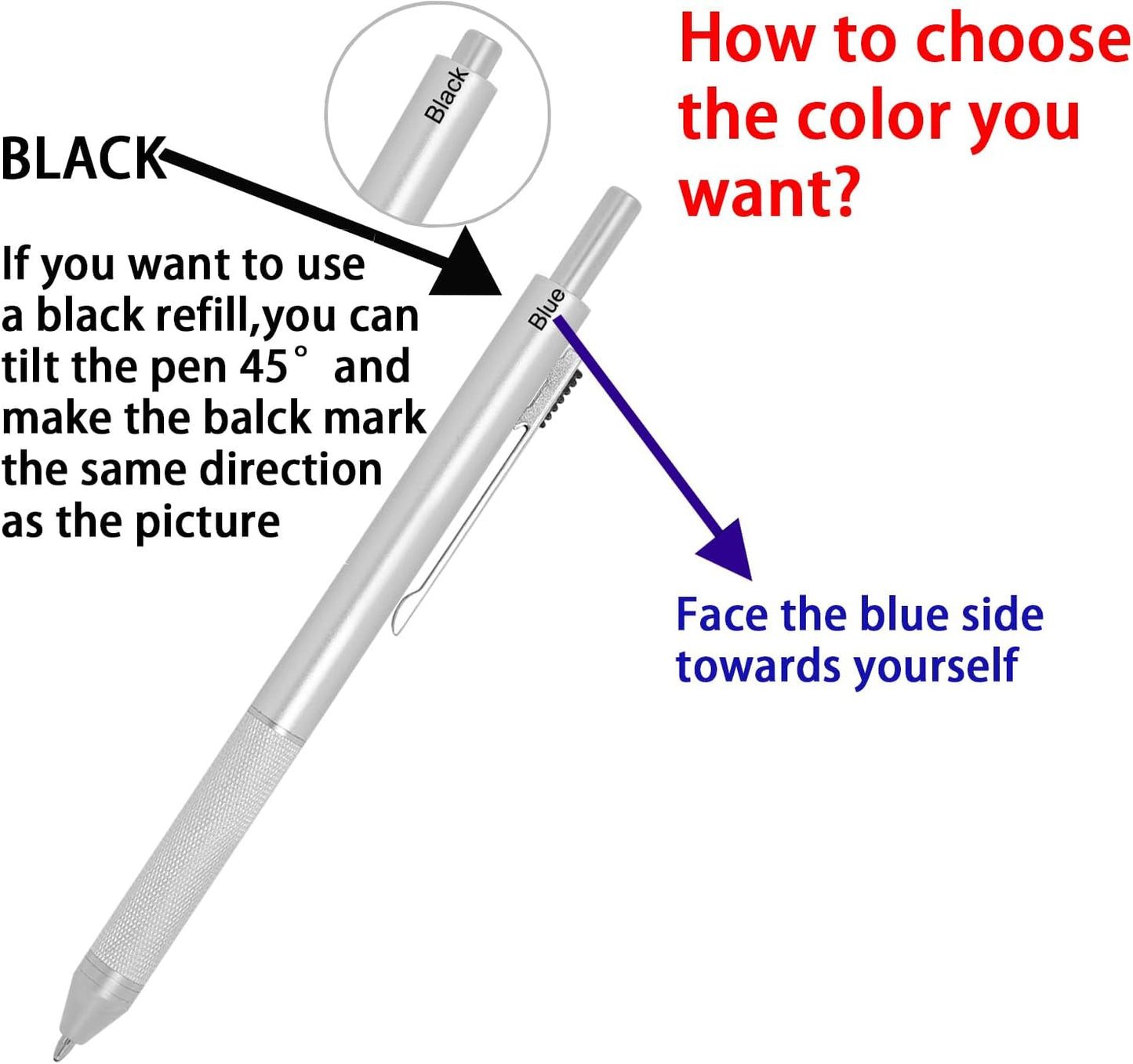 YOUMI Multicolor pen 4 in 1 Multifunction Pen with Metal Cased 0.5mm Mechanical Pencil Red Ballpoint Pen Blue BallpointPen and Black Ballpoint Pen Gift for Journaling (Silver)