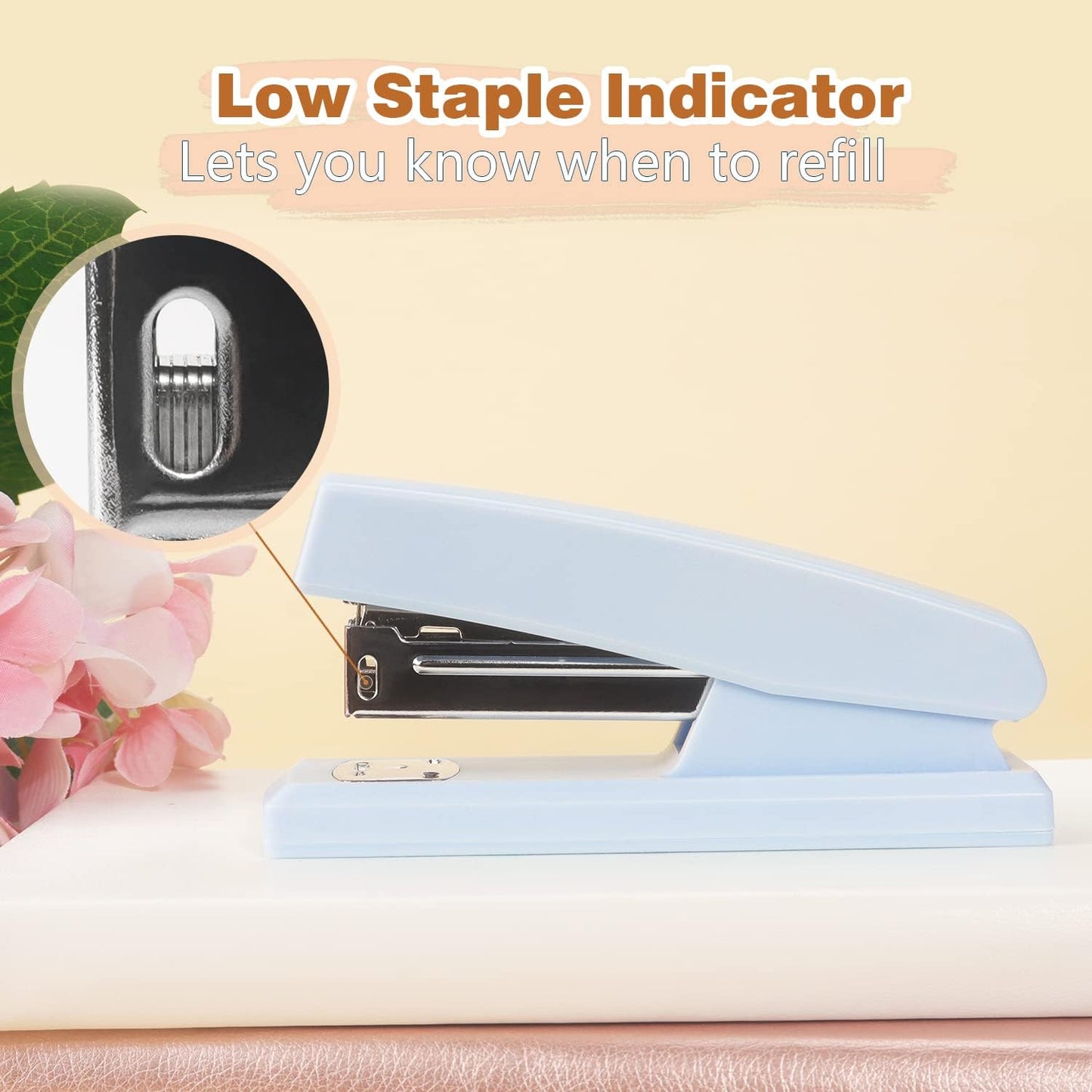 Tamaki Stapler, Office Stapler, Small Staplers for Desk, Blue