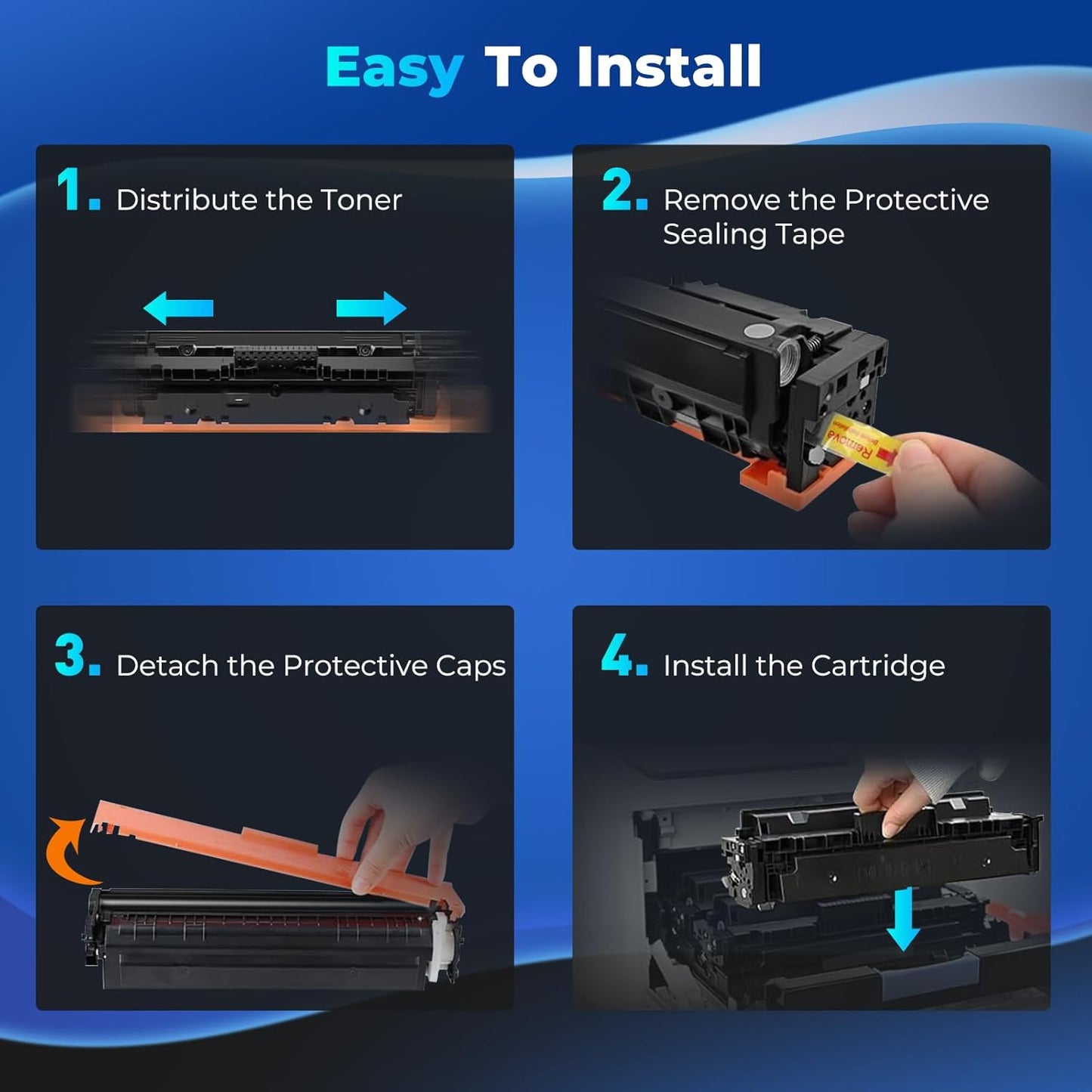 206A Toner Cartridges 4 Pack Replacement Pro MFP M283fdw M283cdw for 206A 206X 206 HP206A HP206X Toner Work for Color Laser Jet Pro MFP M283fdw M255dw M283cdw M283fdn M255nw M282nw Ink Cartridges