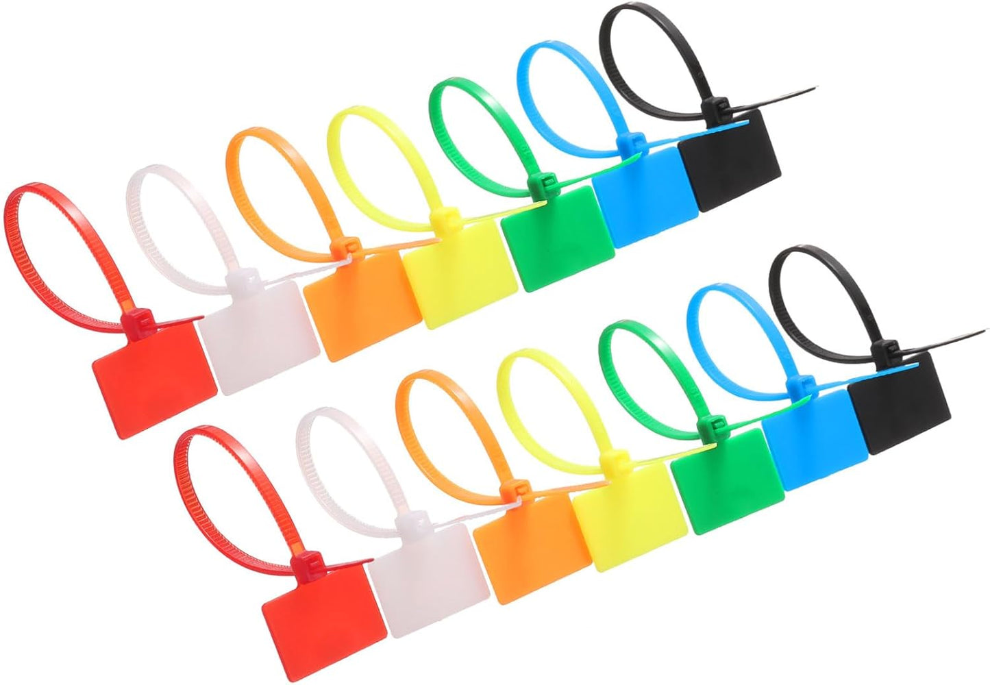 uxcell 100 Pcs Cable Label Marker Tags, Nylon Cable Zip Tie Tags 6.3 Inch Writable Self-Locking Wire Labels Zip Ties for Organization Marking, Green