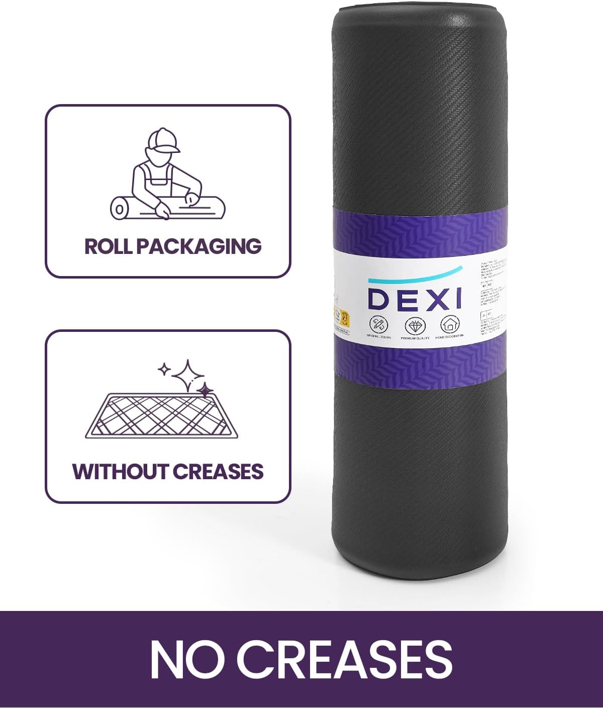 DEXI Kitchen Mat Cushioned Anti Fatigue, Non Slip Waterproof Comfort Standing Floor Rug for Kitchen, Office, Sink, Laundry, 70x20, Black