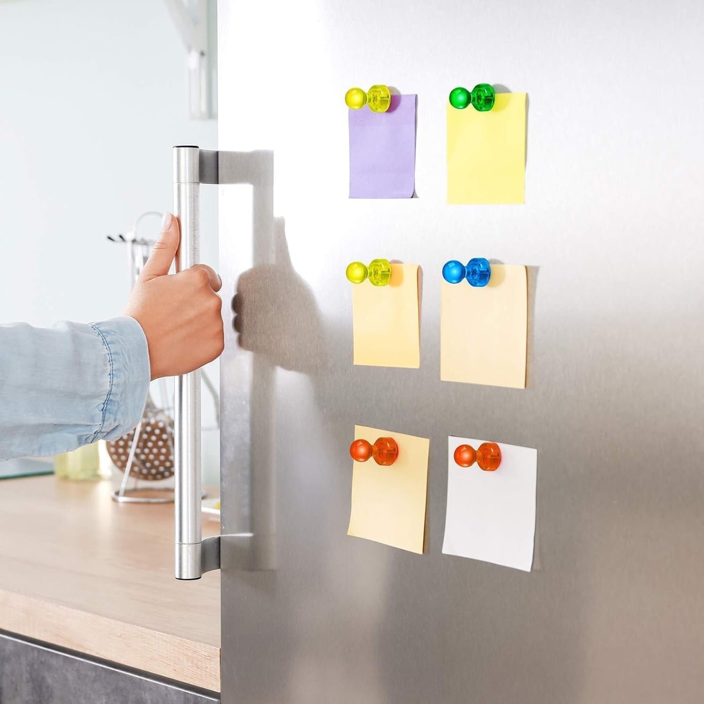 90 PCS Colorful Strong Magnetic Push Pin Magnets, Office/Classroom Magnets,8 Assorted Color, Perfect to use as Kitchen Home and School, Map Magnets,Whiteboard Magnets