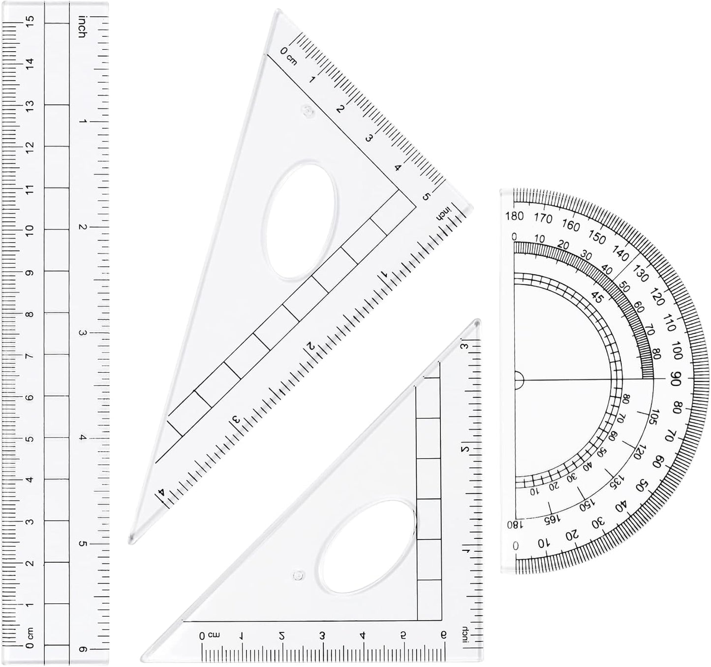 Math Geometry Kit Sets 10 Piece Student Supplies with Shatterproof Storage Box,Includes Rulers,Protractor,Compass,Eraser,Pencil Sharpener,Lead Refills,Pencil,for Drafting and Drawings(Blue)