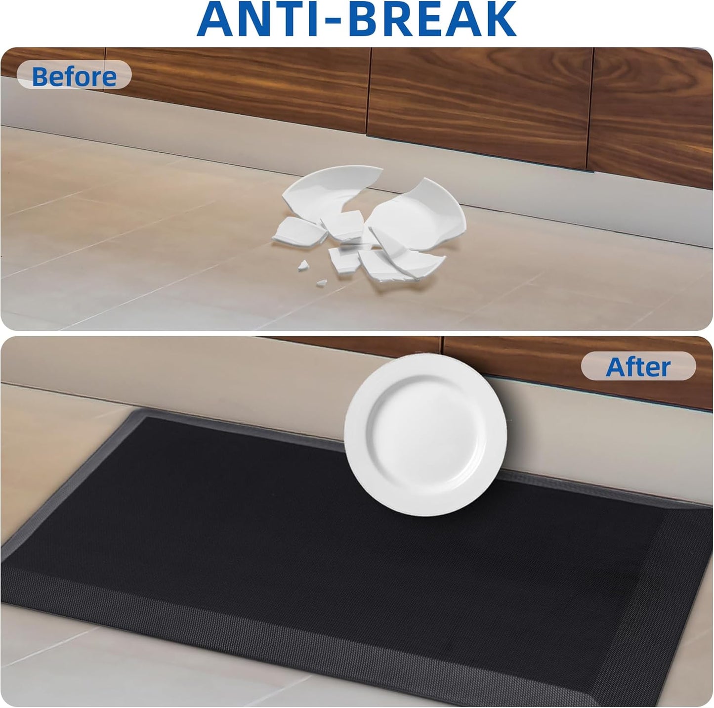 Anti Fatigue Kitchen Mats for Floor, 9/10 Extra Thick Cushioned Standing Desk Mat, Comfort Memory Foam Ergonomic Kitchen Rugs and Mats Non-Slip Waterproof for Office, Kitchen, Sink, 20" x 32"