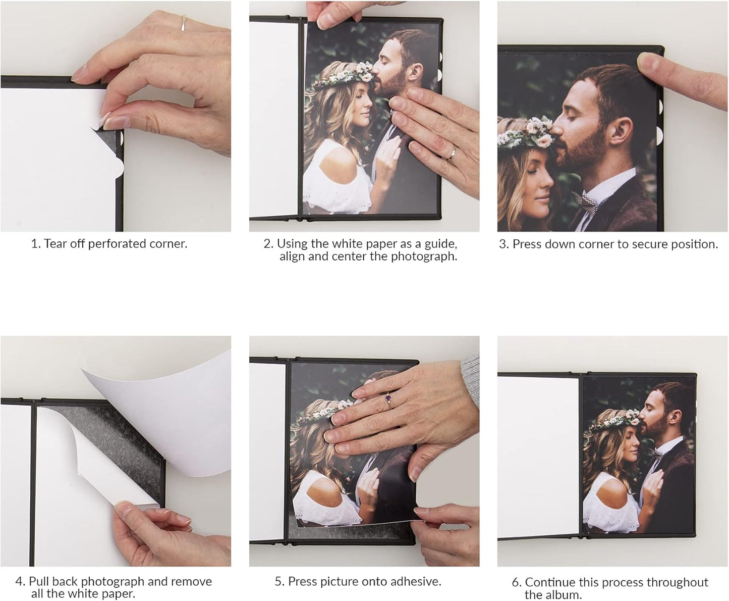 Neil Enterprises Inc. 8" x 10" Black Leather Self-Stick Photo Album - Holds 20 Photos
