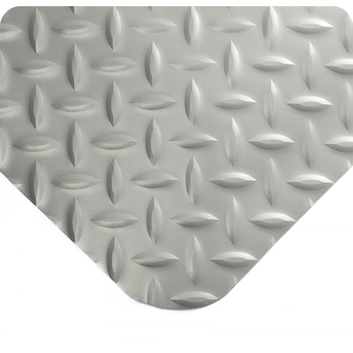 Wearwell 414.1516x4x9GY Diamond-Plate SpongeCote UltraSoft Mat, 9' Length x 4' Width x 15/16" Thick, Gray
