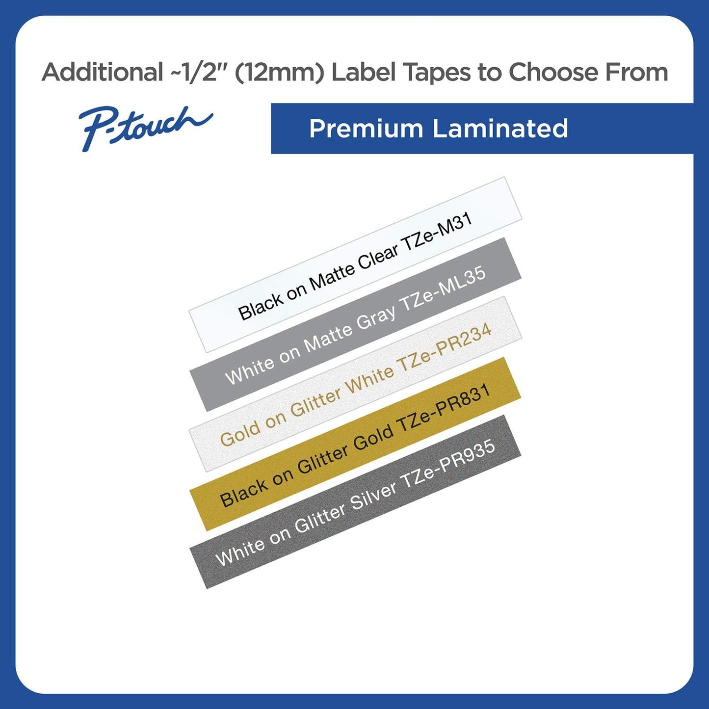 Brother Genuine P-touch TZE-MQG35 Tape, 1/2" (0.47") Wide Standard Laminated Tape, Black on Clear, Laminated for Indoor or Outdoor Use, Water-Resistant, 0.47" x 26.2' (12mm x 5M), TZeAF131