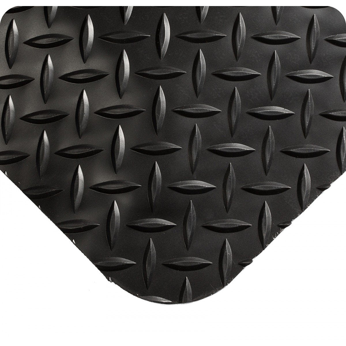 Wearwell 414.1516x4x58BK Diamond-Plate SpongeCote UltraSoft Mat, 58' Length x 4' Width x 15/16" Thick, Black