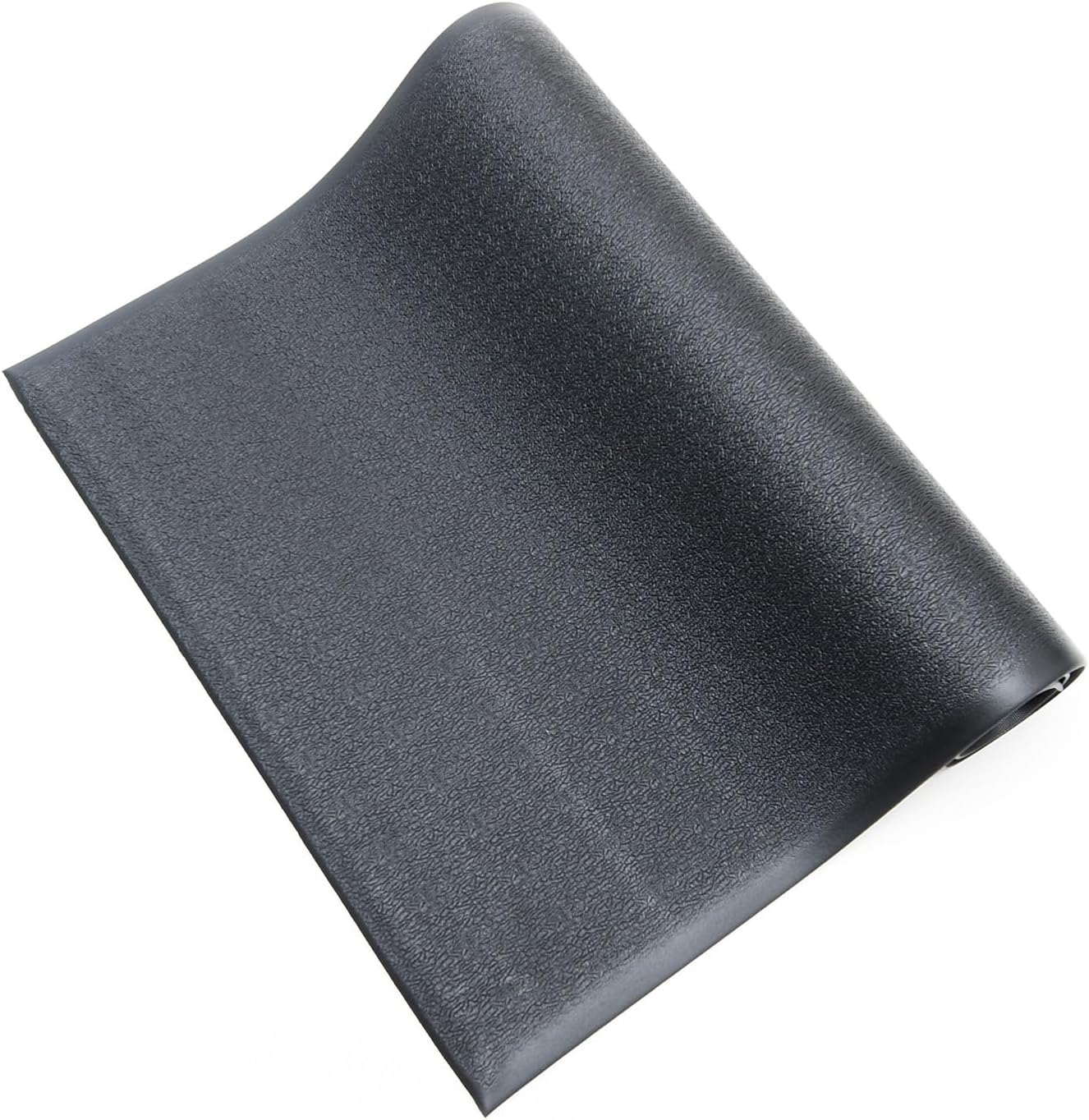 Anti Fatigue Floor Mat (Made in USA), 2 Feet Wide x 3 Feet Long x 5/8 Inches Thick, Textured Pattern Top, Black, Bevelled on All Four Sides, RoHS and REACH Compliant