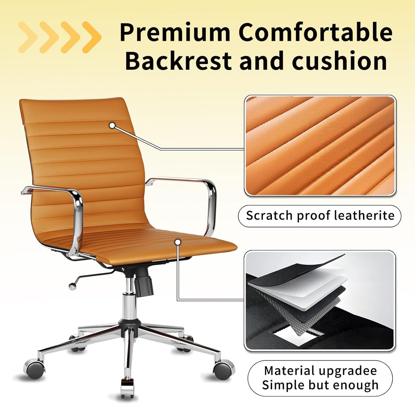 Chair, Desk Computer Chair ,with Armrests ,Ergonomic Office Chair for Home and Office, 17.32 x 22.83 x 35.43 inches, Multiple Colors (Terracotta)