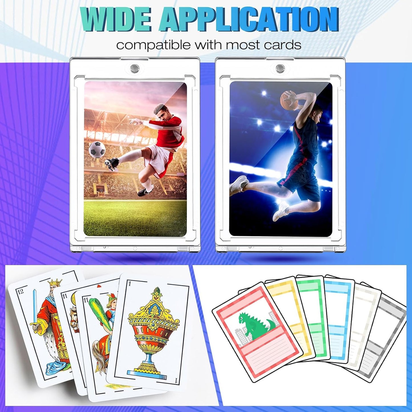 SATINIOR 30 Pcs 100 Pt Magnetic Card Holder, Holder Case Clear Protectors for Thick Baseball Football Hockey Cards
