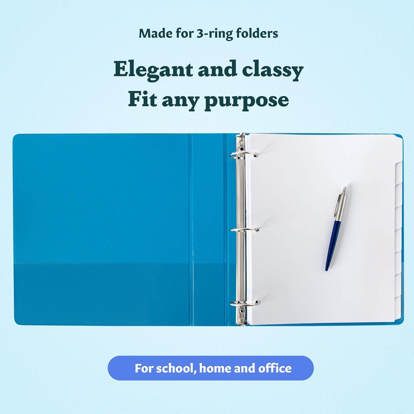 Binder Dividers with Tabs - (Set of 4) x 8-Tab Dividers for 3 Ring Binders, White, Reinforced Edge - Ideal for Keeping Your Documents Neat and Professional