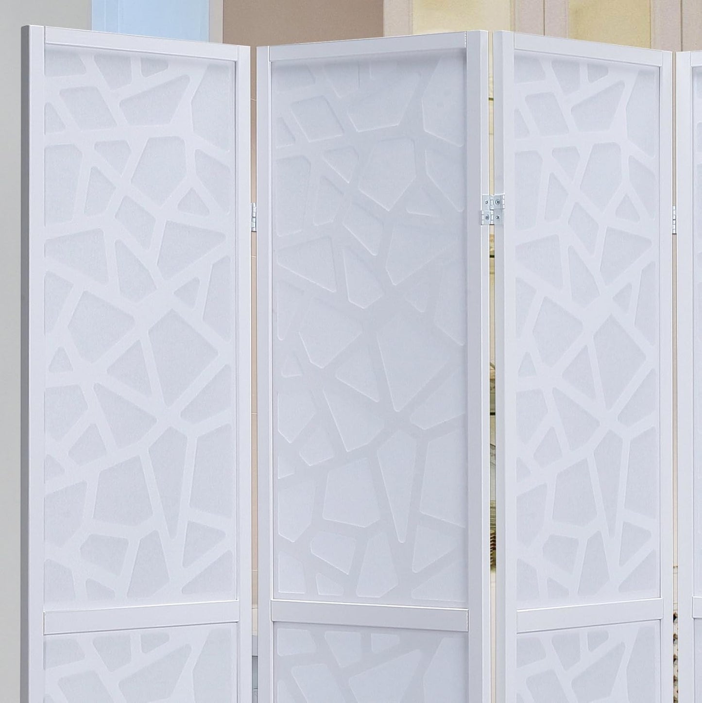 NicBex Room Divider 4 Panel Room Dividers with Paper-Looking Partition Room Dividers and Folding Privacy Screens Wall Divider for Home, Office, Room Separation,70" W x 1" D x 70" H, White