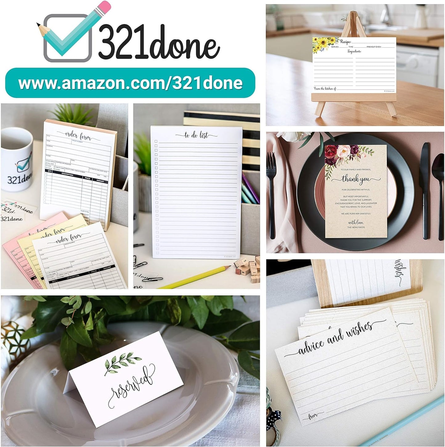 321Done Floral Ruled Index Cards - Made in USA – Small 3x5 (Set of 50), Narrow-Ruled Lined Notecards Double-Sided, Thick Heavy Duty Cardstock, Cute Pretty Flowers Red Roses on White Note Cards Lines