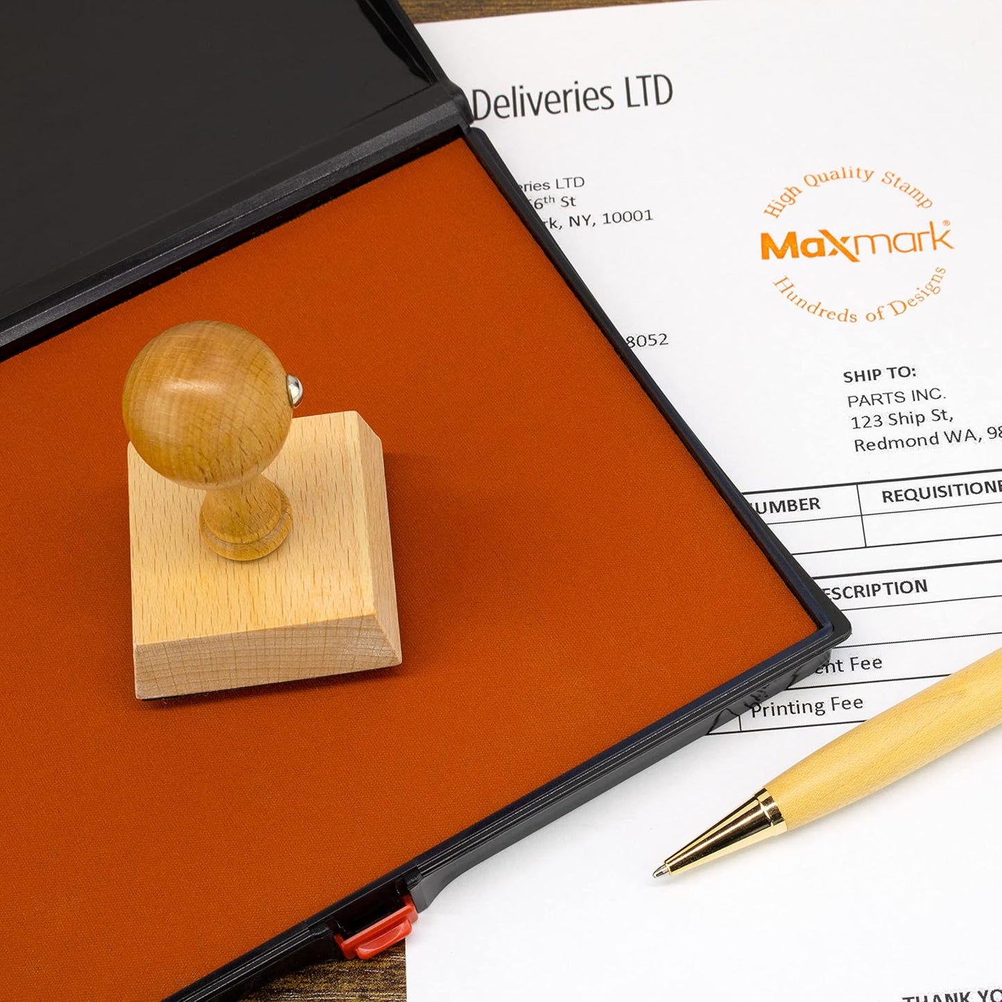 Large Premium Red Ink Stamp Pad - 5" by 7" - Quality Felt Pad