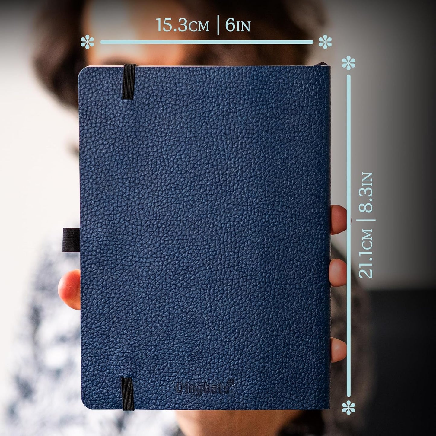 Dingbats* Wildlife Lined Writing Journal Notebook A5 - Vegan Leather Softcover - Ideal for Work, Travel - Pocket, Elastic Closure, & Bookmark