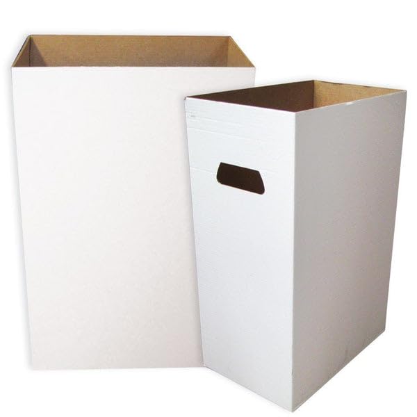 VictoryStore 22.3 gallons Cardboard Trash Bin, Reusable, Recyclable and Disposable Trash Cans, Sturdy Cardboard Medium Size (Blank, 6-Pack)