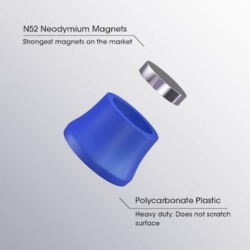 Strong Magnets for Whiteboard, Glassboard and Fridge (Orange, 8 Pack, Small). N54 Neodymium Rare Earth Heavy Duty Magnets for Home and Office Supplies.