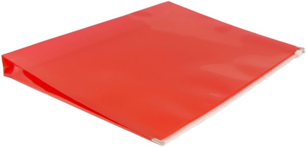 JAM PAPER Plastic Envelopes with Zip Closure - Letter Booklet - 9 3/4 x 13 - Red - 3/Pack