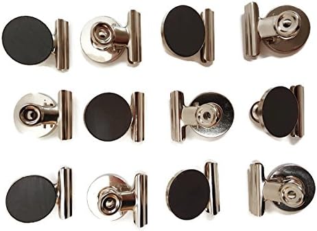 Mini Silver Refrigerator Magnet Hook Clips for Holding Photographs, Holding Business Cards, Office Organizing, Memo Note Clips (16)