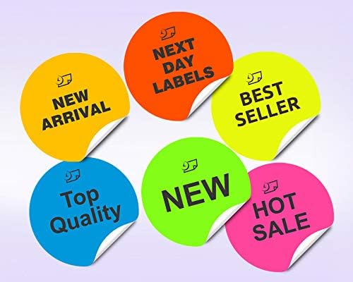 NextDayLabels - 8-1/2 x 11 Neon Color High Light Fluorescent Labels for Laser & Inkjet Printer (Pink Fluorescent, 2.5" Round - 12 Per Page | 300 Labels)