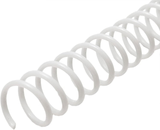 Rayson 1-1/8" Plastic Spiral Binding Coil, 240 Sheets Capacity, 4:1 Pitch 28.6mm White Coil Binding Spines for Business and Educational Purposes, 50 Pack