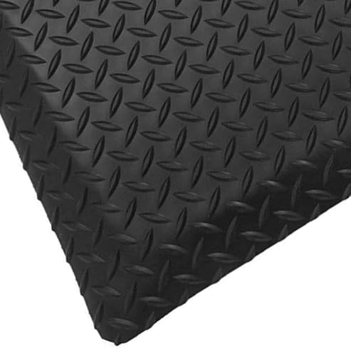 Rhino Mats, American Classic Diamond Anti-Fatigue Mats, Industrial Ergonomic Comfort Standing Mat for Work, Home, Garage, Office, Kitchen or Anywhere (Black 9/16" Thick, 4 FT. x 7 FT.)
