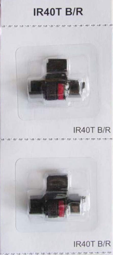 (12 Pack) Calculator Ink Roller Fits Sharp EL-1801V EL-1750V EL-1611V Casio HR-170RC HR-200RC HR-300RC Canon P23-DHV-3 and More Black/Red IR-40T CP-13 EA-772R Compatible/Replacement by COMPUMATIC