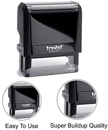 Trodat 4913 Self Ink Notary Stamp - Rectangular, 7/8" x 2-3/8", Plastic, Black