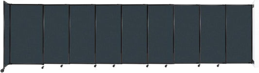 Wall-Mounted Sliding StraightWall Room Divider | Adjustable Widths | Locking Wheels | Room Separator | Up to 19'9" Wide x 5' Tall Blue Spruce Fabric Panels