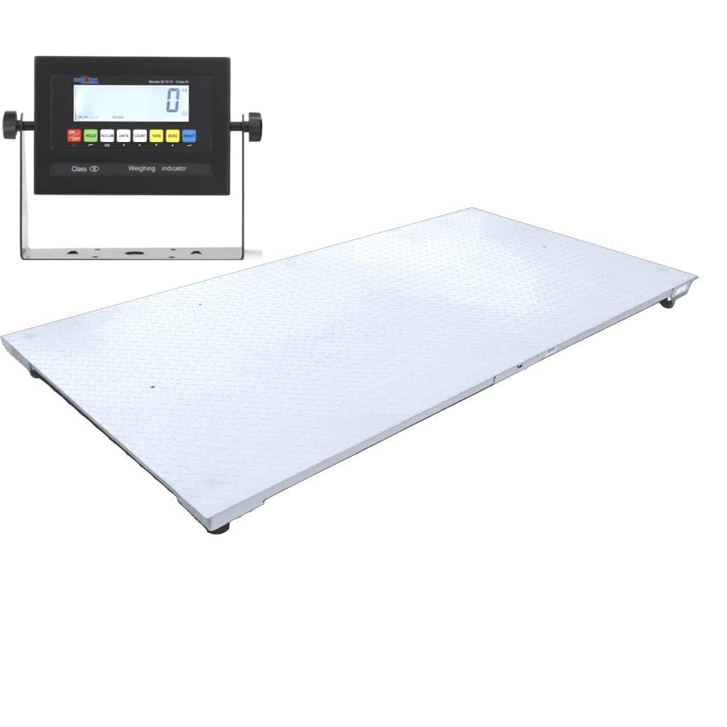 SellEton Non-NTEP Floor Scales, Accurate Pallet Scales with Smart Digital Indicator for Warehouse Shipping and Heavy Duty Industrial Weighing (48" x 96", 30.000 lb x 5 lb)
