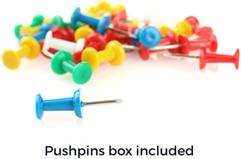 PinPix 14x14 Inch Cork Bulletin Board. This Decorative Framed Pin Board Comes with Pink Pastel Design and a Satin Black Frame. Ideal for Home Office Decor or Message Board (PinPix-1813)