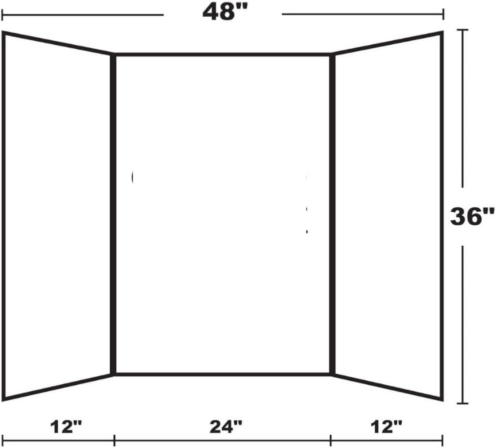 PJ Goods 24 Pcs (36 x 48 inches) Black Folding Poster Board for Science Fair Presentation Displays, School Projects, Business Displays, 4H, Sports, Graduation/Senior Night Lightweight,Foldable (24)