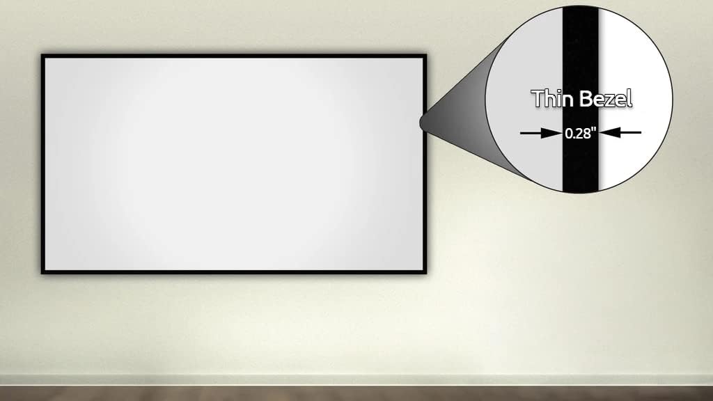 Silver Ticket Products S7 Series 6 Piece Thin Bezel Home Theater Fixed Frame 4K/8K Ultra HD, HDTV, HDR & Active 3D Projection Screen, 16:9 Format, 128" Diagonal, White Material S7-169128