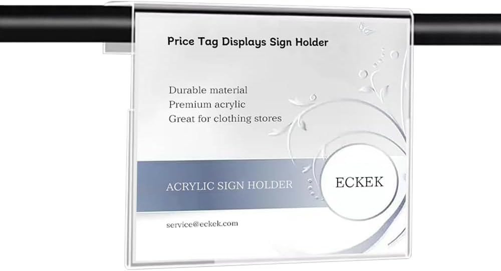 Acrylic Sign Holder Price Tag Displays Sign Holder Ads Display Stand for Retail Store Clothing Price (Horizontal A6 150×100mm /5.91×3.94 inches)