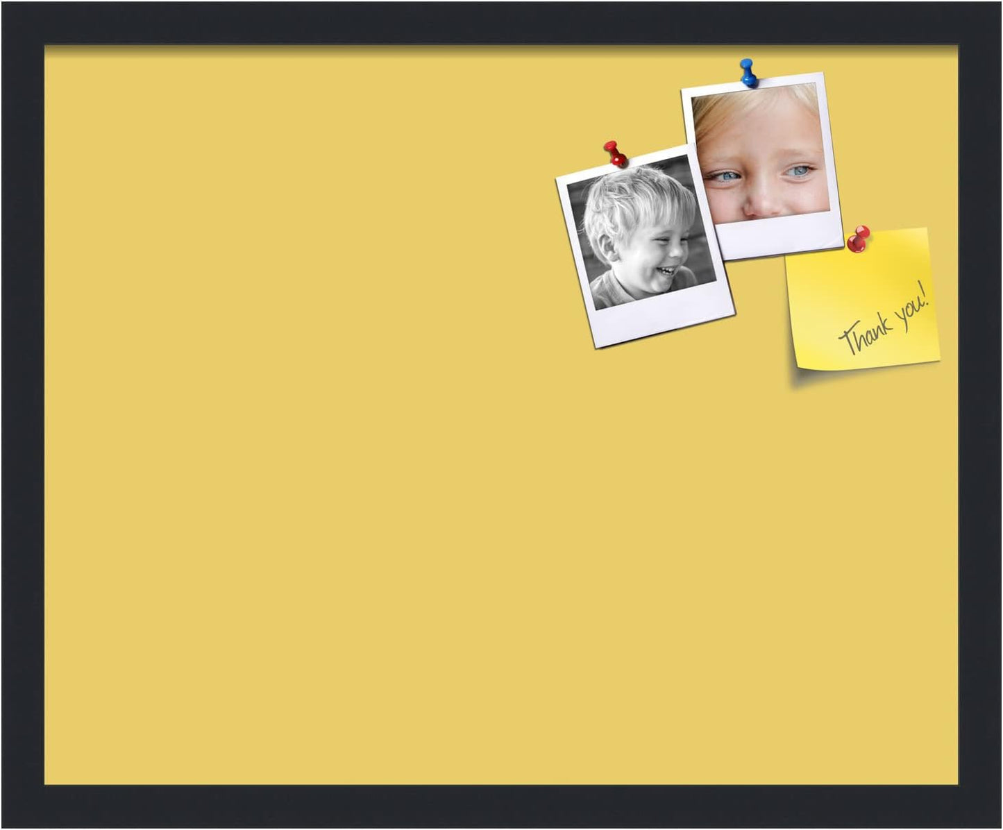 PinPix 21x17 Inch Cork Bulletin Board. This Decorative Framed Pin Board Comes with Honey Pastel Design and a Satin Black Frame. Ideal for Home Office Decor or Message Board (PinPix-1810)