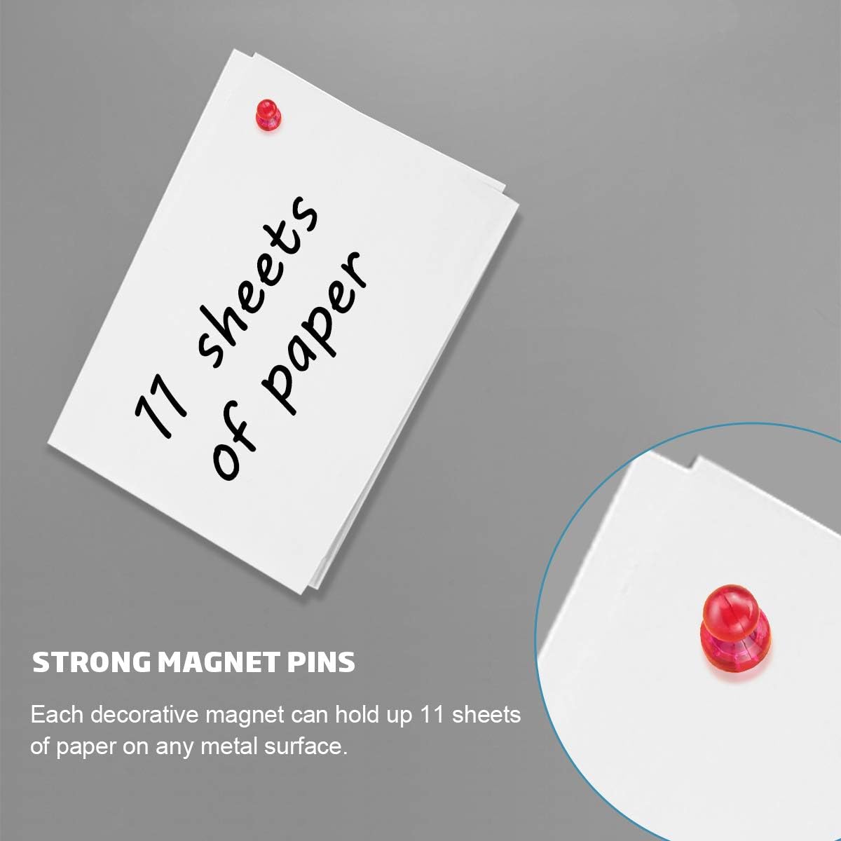 Ant Mag Magnetic Push Pins Strong Push Pin Magnets for Fridge Whiteboards Calendars Maps in School & Office Pack of 18 Blue