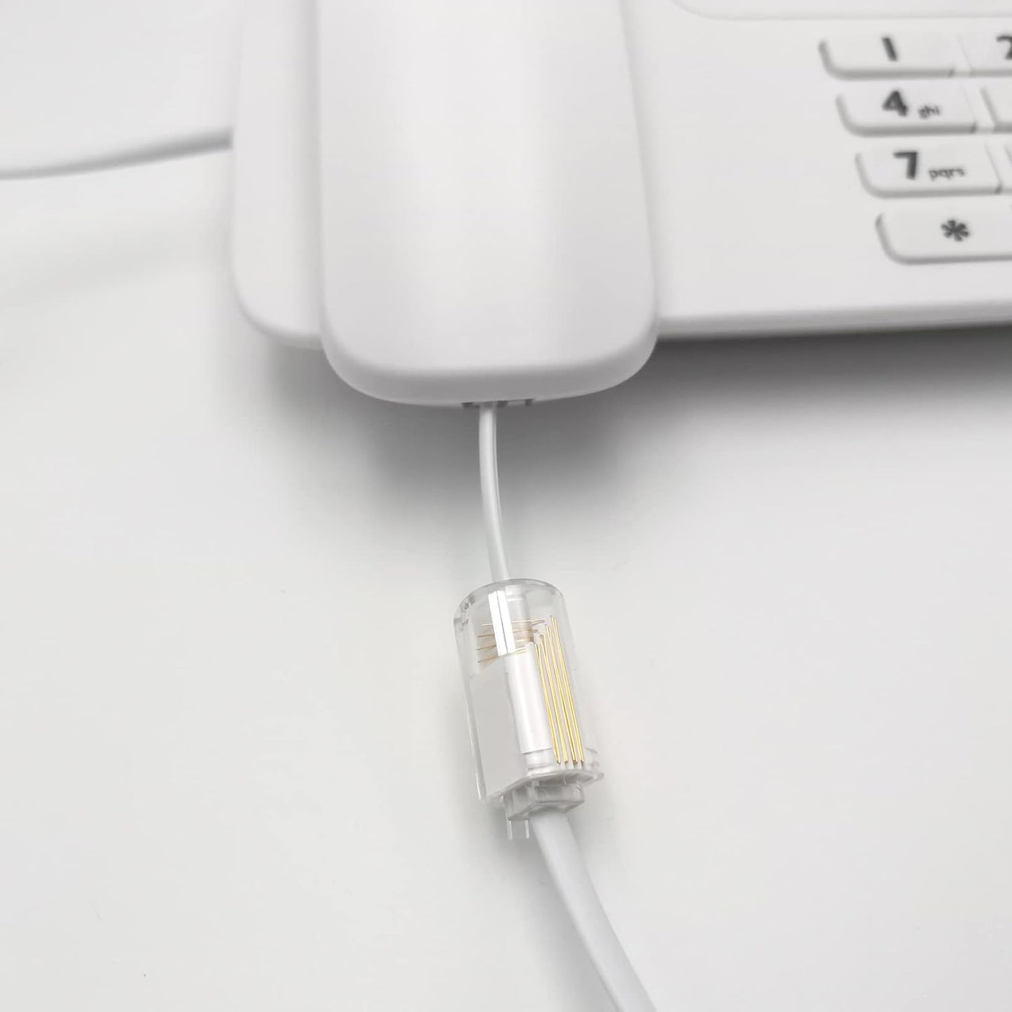 NECABLES 2Pack Phone Cord Detangler for Landline Telephone Handset Cord Detangler for Desk Phone RJ9 4P4C Male to Female White