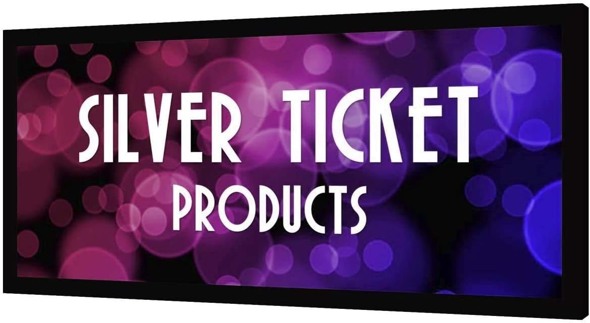 Silver Ticket Products STR Series 6 Piece Home Theater Fixed Frame 4K / 8K Ultra HD, HDTV, HDR & Active 3D Movie Projection Screen, 2.35:1 Format, 115" Diagonal, High Contrast Material STR-235115-HC