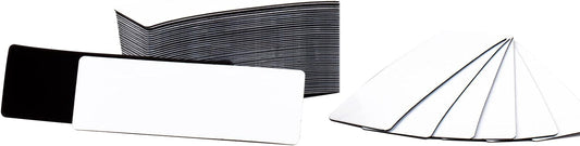 100-Pack Dry Erase Magnetic Labels - Waterproof, Eco-Friendly, Reusable Magnetic Name Tags for Classroom, Office, Cabinet, Whiteboard, Fridge & More (White, 1x3 Inches)…
