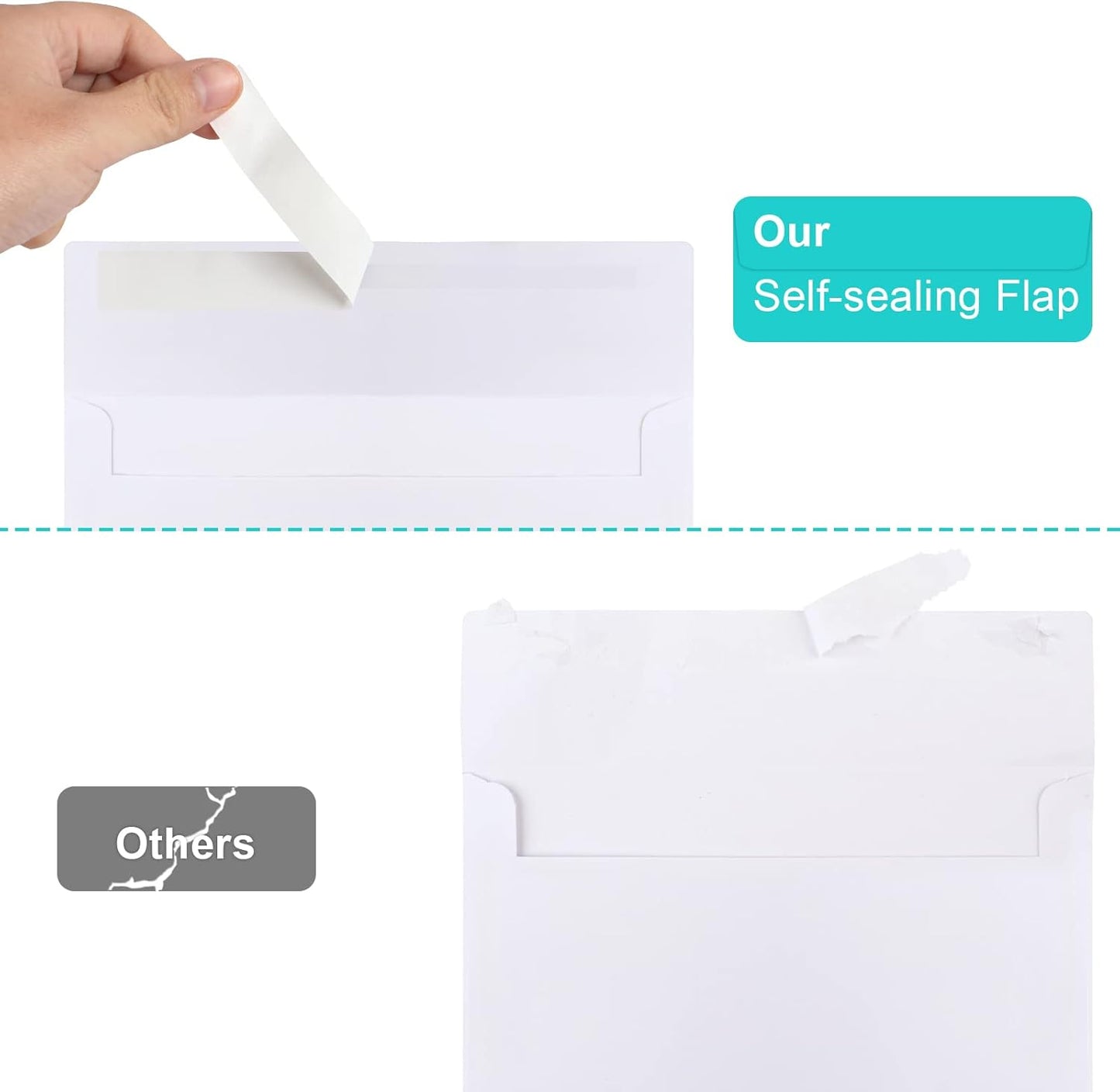 Joyberg 50 Packs 5x7 Envelopes, White A7 Envelopes for Invitations, Printable, Self Seal for Weddings, Invitations, Photos, Postcards, Greeting Cards, Mailing