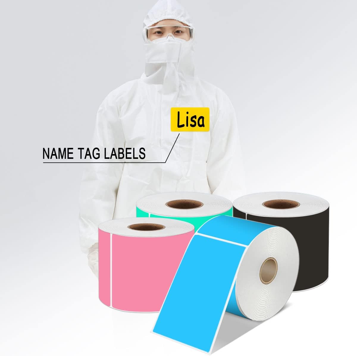 PARLAIM 5 x 3 Inch Black Rectangular Color Coding Stickers, Square 250pcs Color Code Inventory Labels for Office Files (12.7cm x 7.6cm)